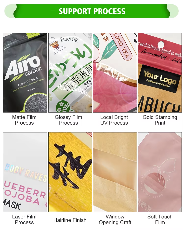 Reusable Sealed Plastic Zipper Bag Biscuit Snack Food Stand-up Pouch Moisture-proof Sealed Packaging Bag