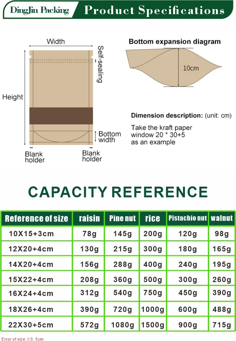 Reusable Sealed Plastic Zipper Bag Biscuit Snack Food Stand-up Pouch Moisture-proof Sealed Packaging Bag