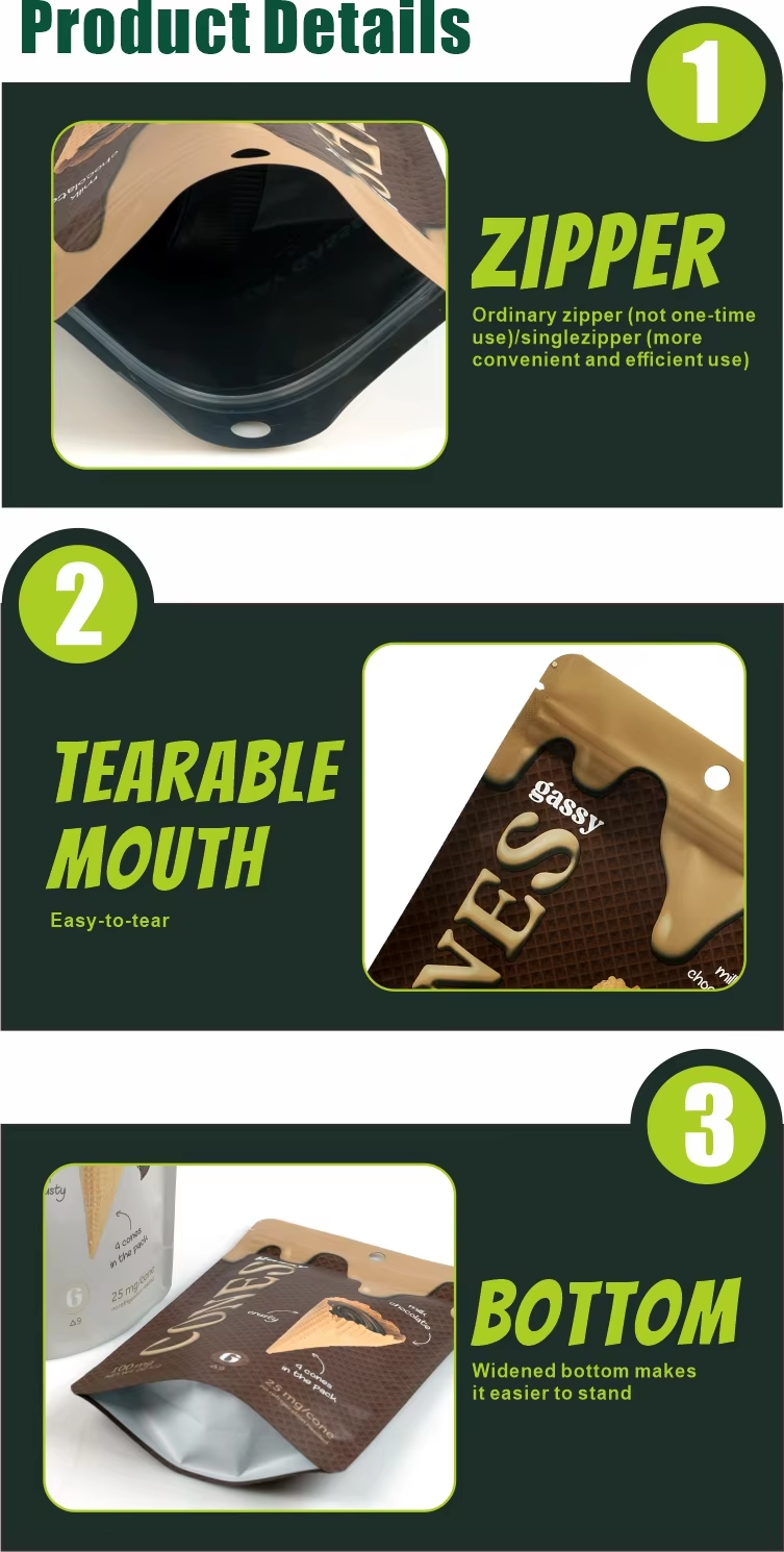 Reusable Sealed Plastic Zipper Bag Biscuit Snack Food Stand-up Pouch Moisture-proof Sealed Packaging Bag