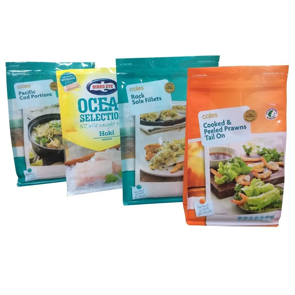 Customized Plastic Packaging Sealer Bag Hot Seal With Window Food Three-side Seal Bag Meat Seafood Freezer Bag