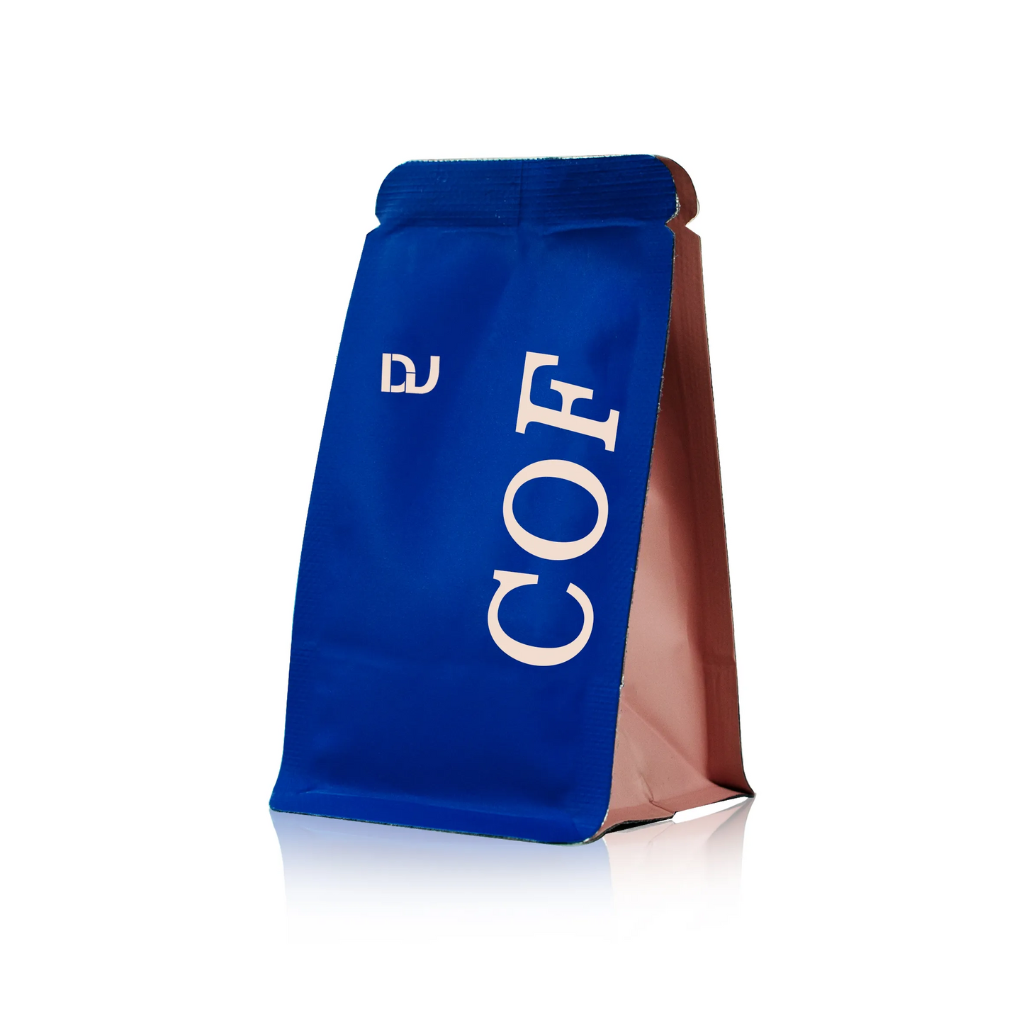 Custom Printed Blue Aluminum Foil Coffee Bean Bag Resealable Flat Bottom Bag Plastic Packaging Zipper Coffee Bag