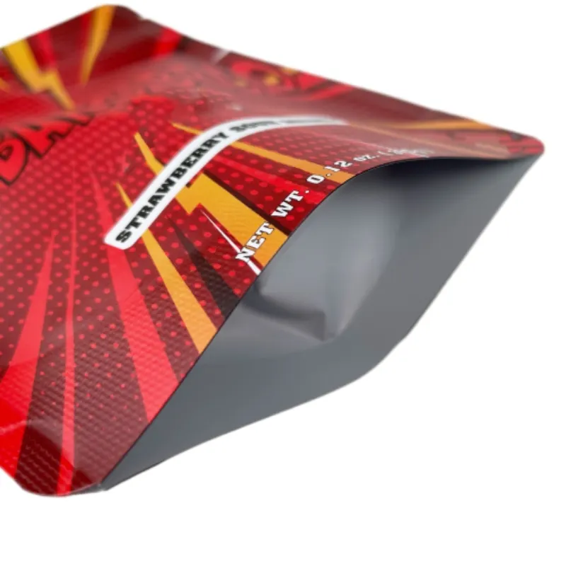 Customized Rainbow Holographic Special Shape 3.5g Mylar Bag Laser Zipper Bag Candy Plastic Packaging Ziplock Bag